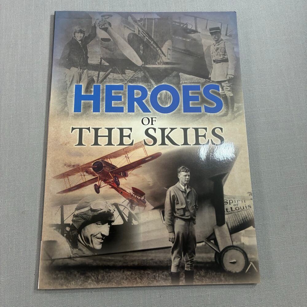 Heroes of the Skies Aviation History Book w/ 6 Collectible Prints Portfolio